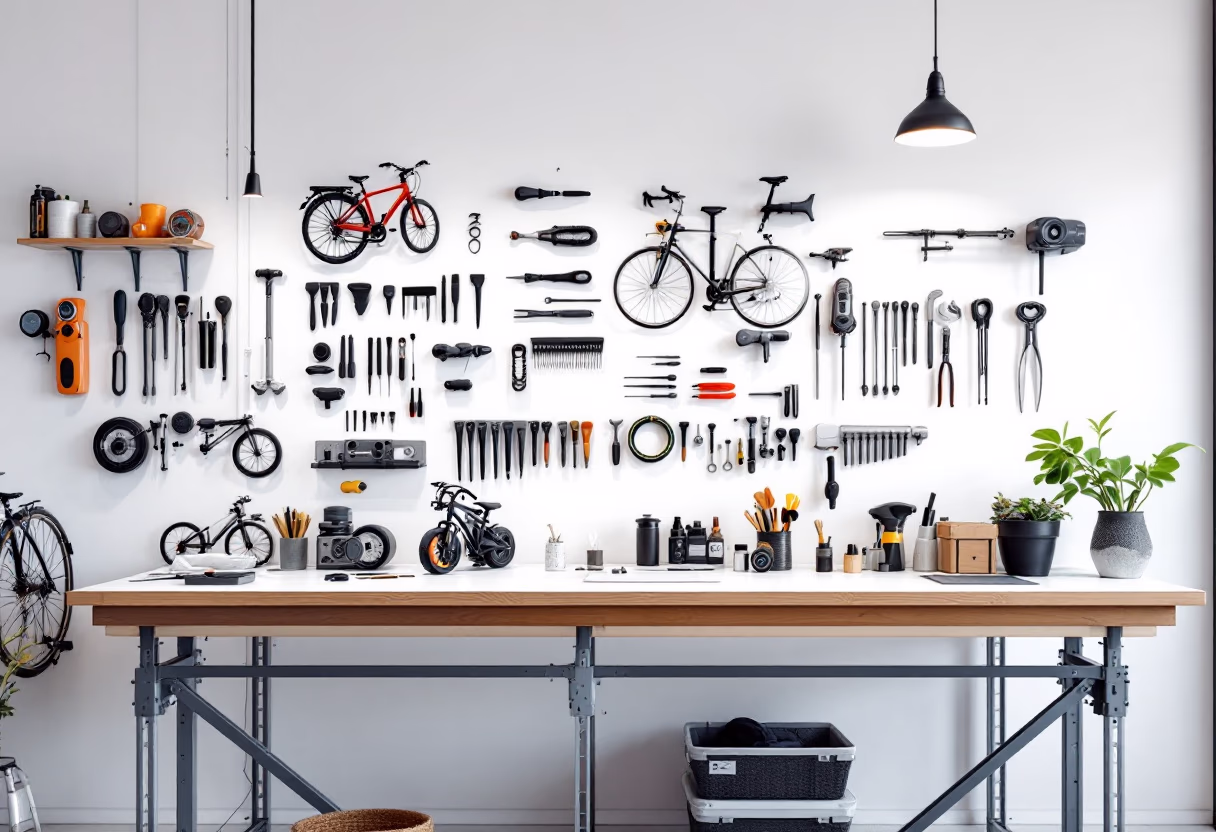 [background image] image of a bike workshop (for a bicycle shop)